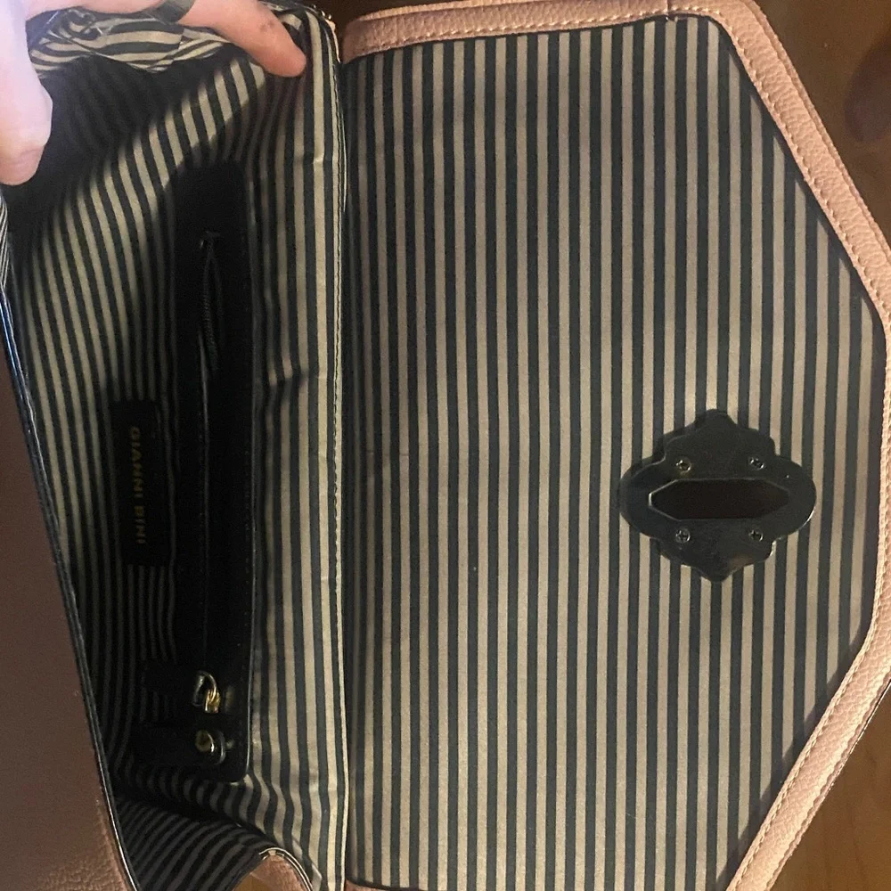 Gianni Bini Pink Satchel with Black Accents - Picture 4 of 4